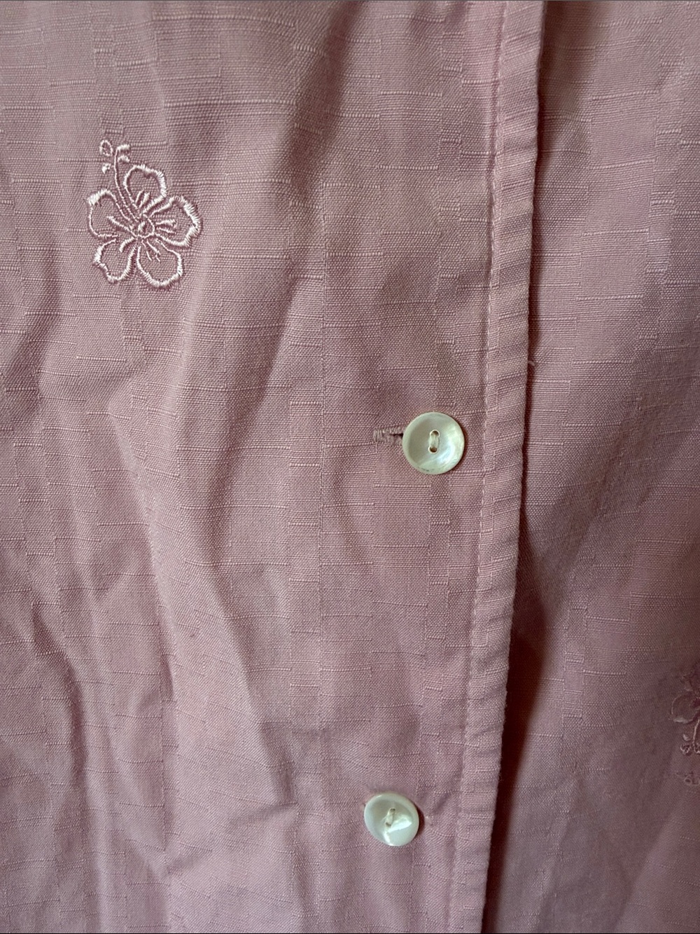 OP Sport Sleeveless Button-Down Top Embroidered Hibiscus Flowers Pink Sz XL - Picture 4 of 6
